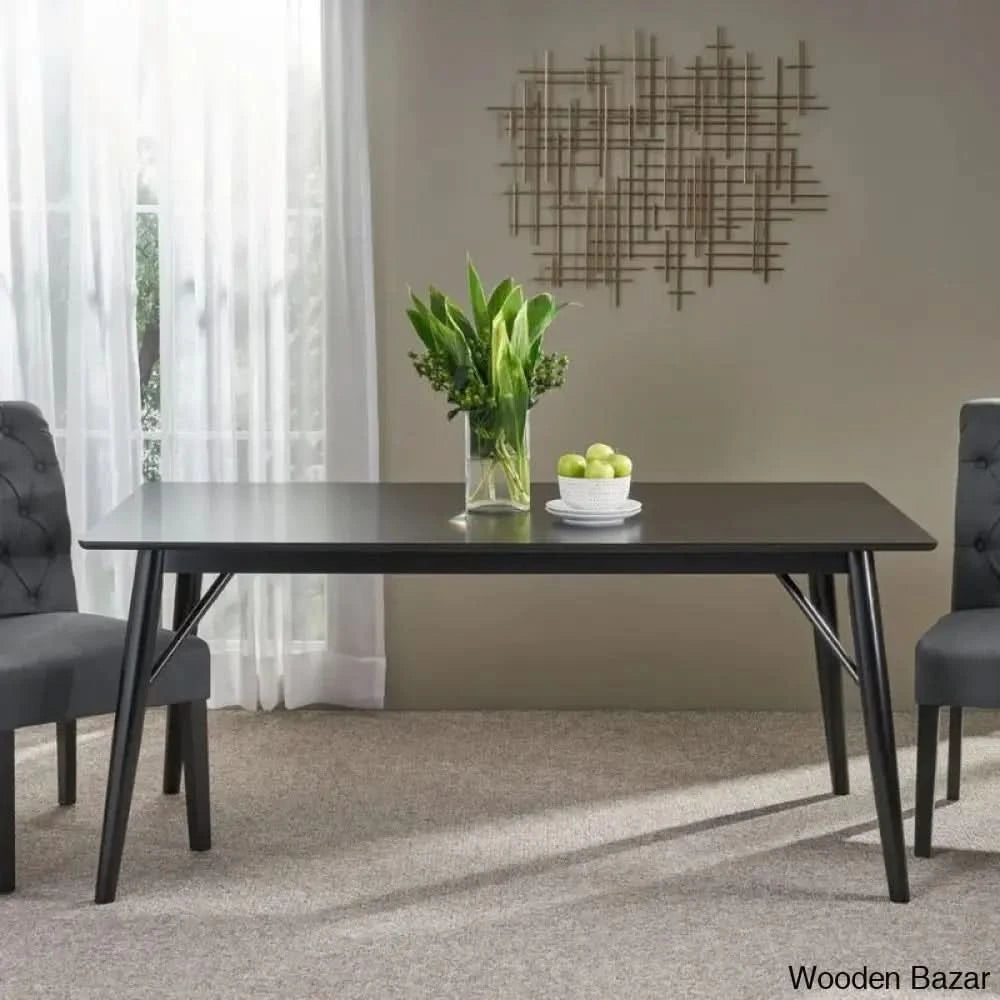 Grove New Exotic Teak Wood Dining Table For 6 - Wooden Bazar Black