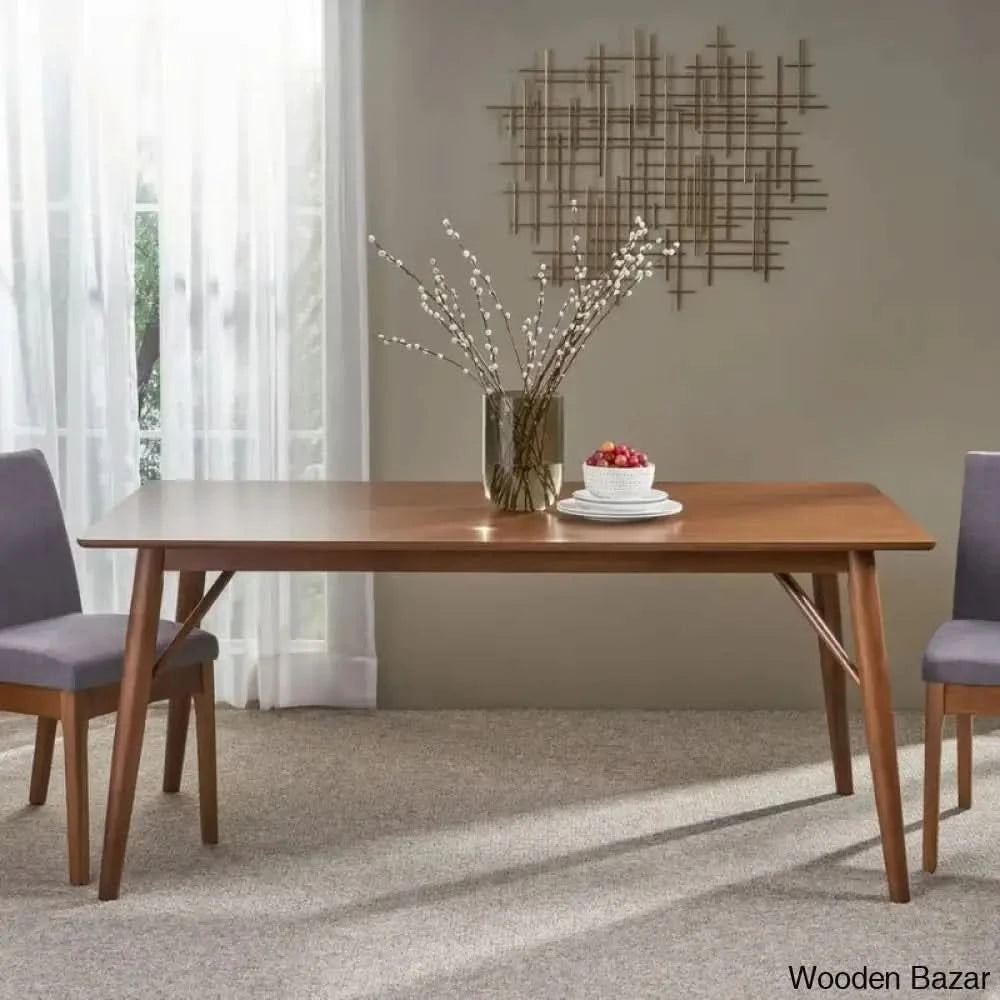 Grove New Exotic Teak Wood Dining Table For 6 - Wooden Bazar Brown