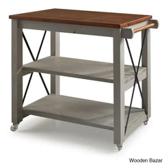 Gunas Solid Wood Kitchen Cart Trolley Cart Cabinet Kitchen Island With Storage