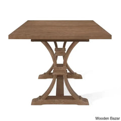 Hadden 6 Seater Wooden Solid Wood Trestle Dining Set