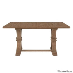 Hadden 6 Seater Wooden Solid Wood Trestle Dining Set