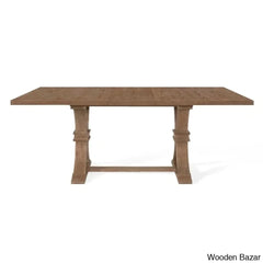 Hadden 6 Seater Wooden Solid Wood Trestle Dining Set