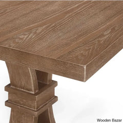 Hadden 6 Seater Wooden Solid Wood Trestle Dining Set