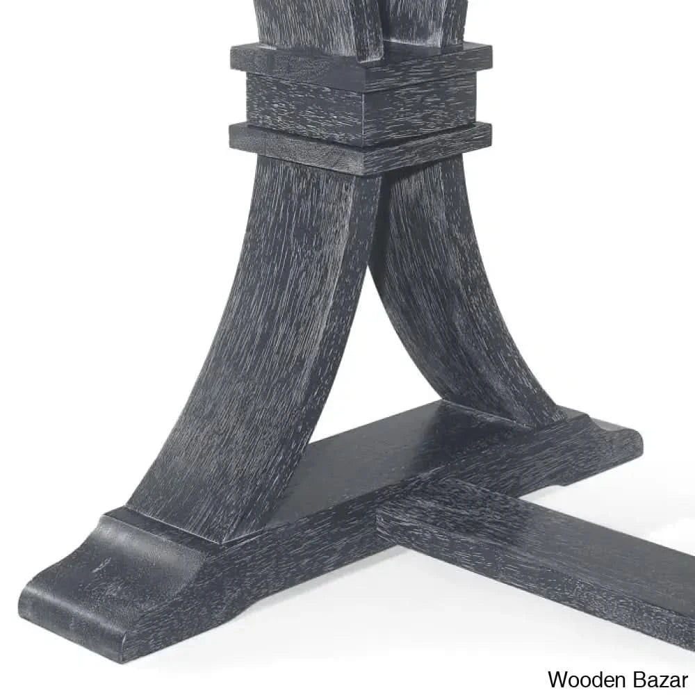 Hadden 6 Seater Wooden Solid Wood Trestle Dining Set