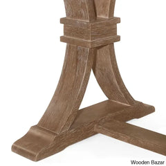 Hadden 6 Seater Wooden Solid Wood Trestle Dining Set