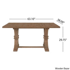 Hadden 6 Seater Wooden Solid Wood Trestle Dining Set