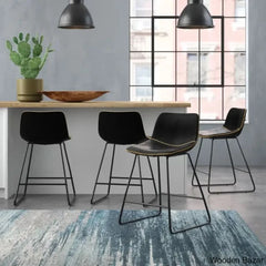 Hambrooko Swivel Bar & Counter Stool (Set Of 4) Black / (30āā Seat Height)