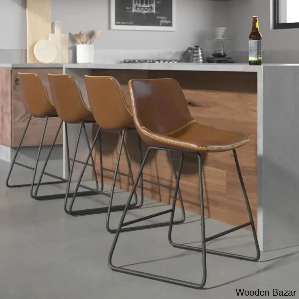Hambrooko Swivel Bar & Counter Stool (Set Of 4) Brown / (30āā Seat Height)