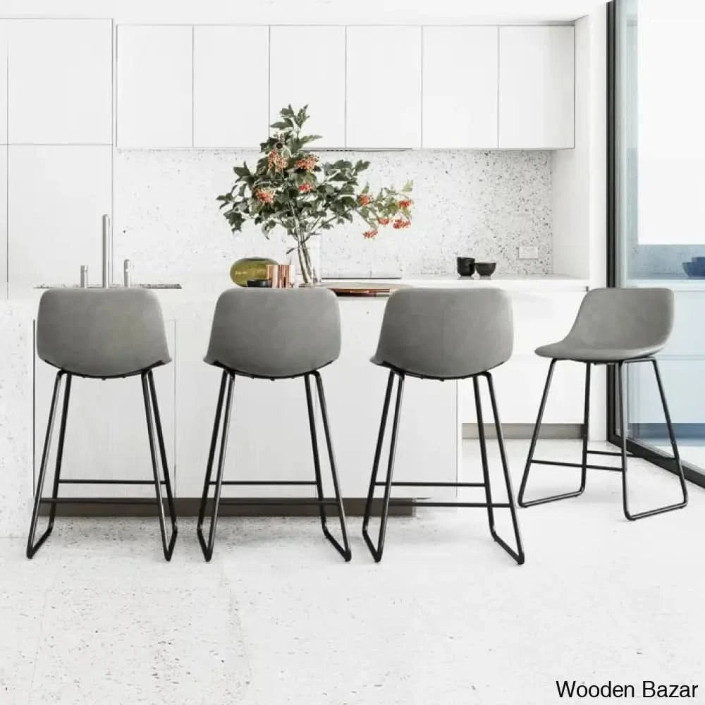 Hambrooko Swivel Bar & Counter Stool (Set Of 4) Gray / (30āā Seat Height)