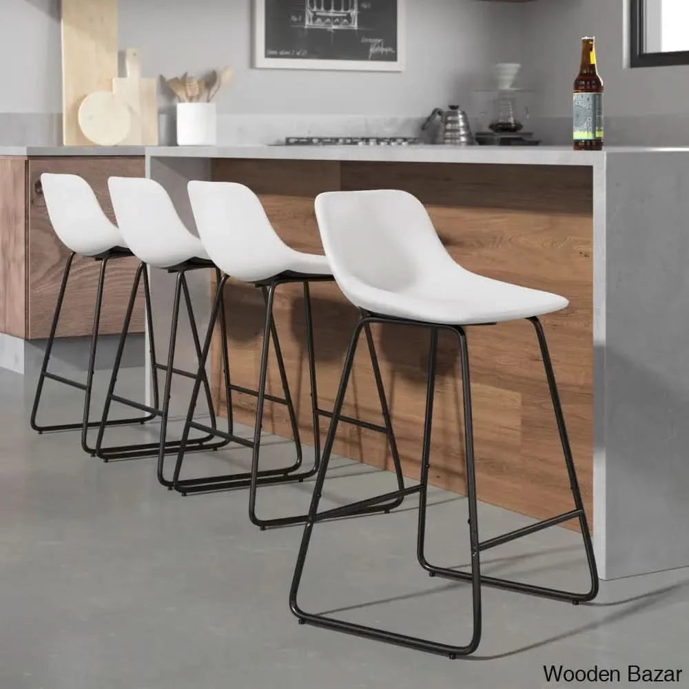 Hambrooko Swivel Bar & Counter Stool (Set Of 4) White / (30āā Seat Height)