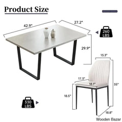 Hardian 4 Seater Rectangular Dining Table Set With Chairs For Kitchen Room