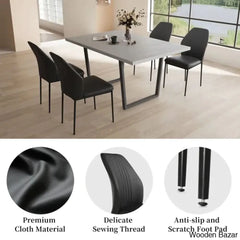 Hardian 4 Seater Rectangular Dining Table Set With Chairs For Kitchen Room