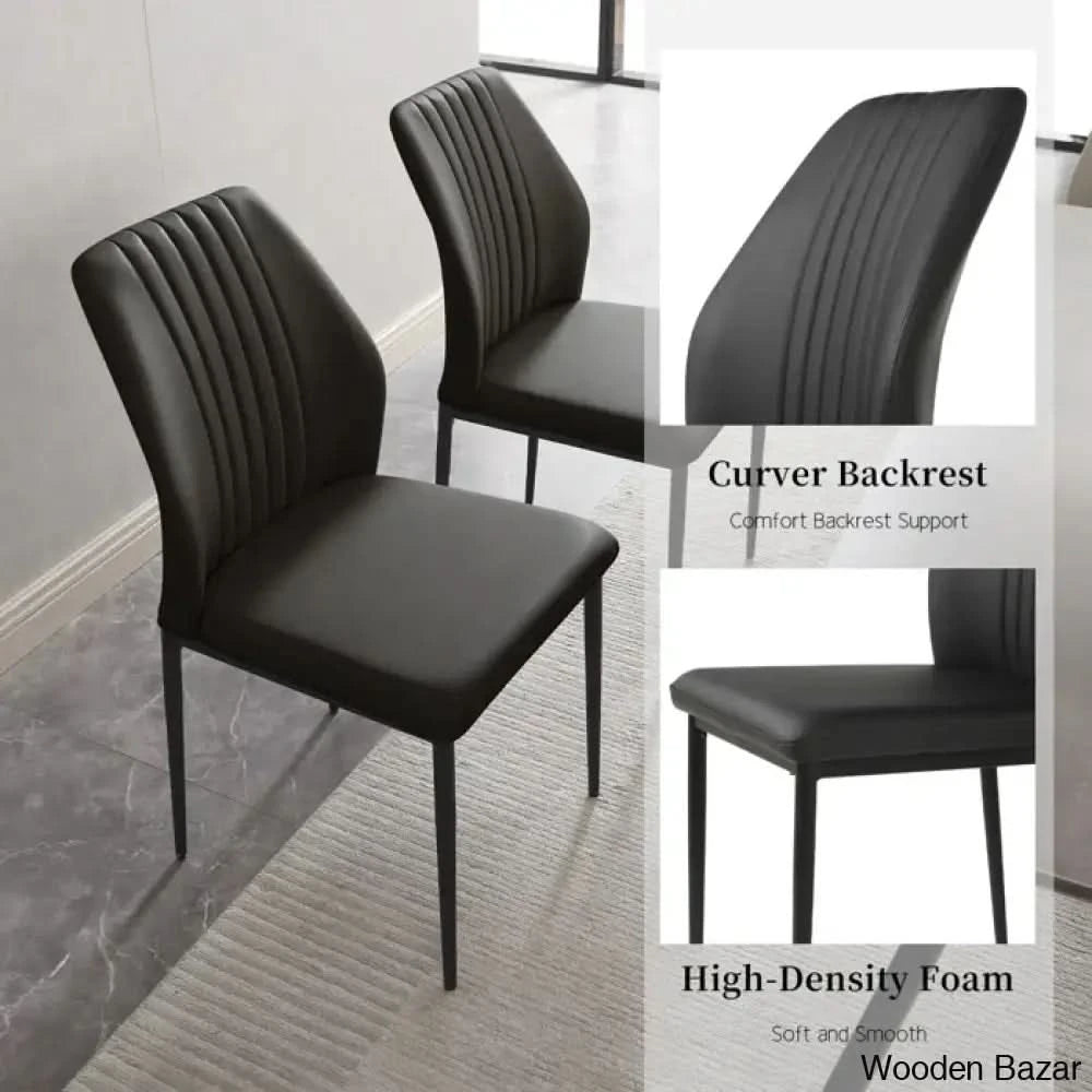 Hardian 4 Seater Rectangular Dining Table Set With Chairs For Kitchen Room