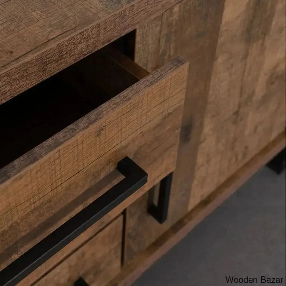 Heering Modern Wave Living Room Furniture Set In Wooden