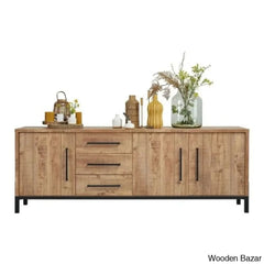 Heering Modern Wave Living Room Furniture Set In Wooden Cabinet