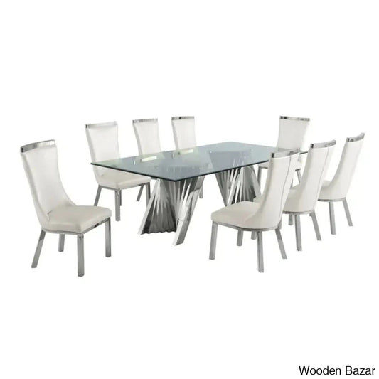 Hendrich New 8 Seater Double Pedestal Dining Table Set