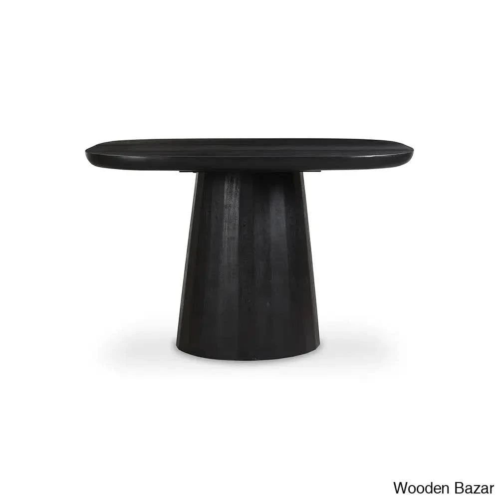 Hettie Dining Table Stylishly Crafted In Solid Wood Black