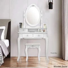 Hoglund Vanity Dressing Table With Mirror And Stool