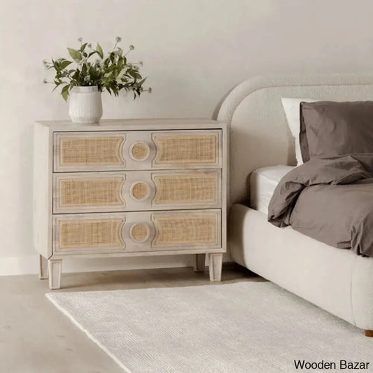 Iblis Exotic 3 Drawers Chest In Solid Wood - Wooden Bazar