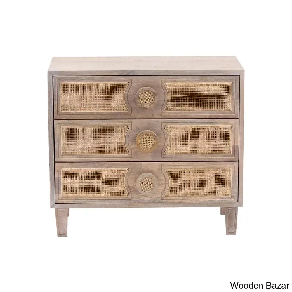 Iblis Exotic 3 Drawers Chest In Solid Wood - Wooden Bazar