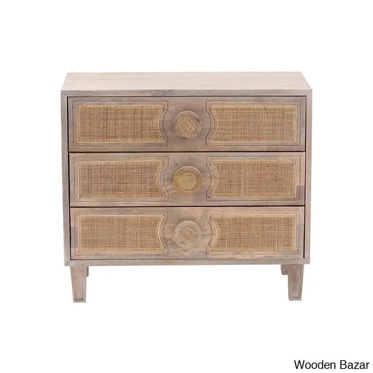 Iblis Exotic 3 Drawers Chest In Solid Wood - Wooden Bazar