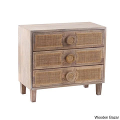 Iblis Exotic 3 Drawers Chest In Solid Wood - Wooden Bazar