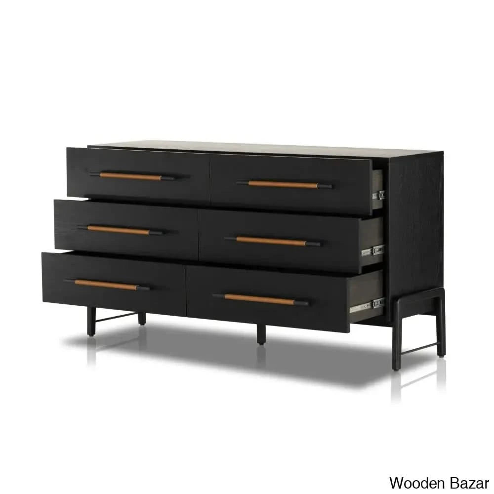 Idalis 6 Chest Of Drawer In Solid Wood With Functional Elegance