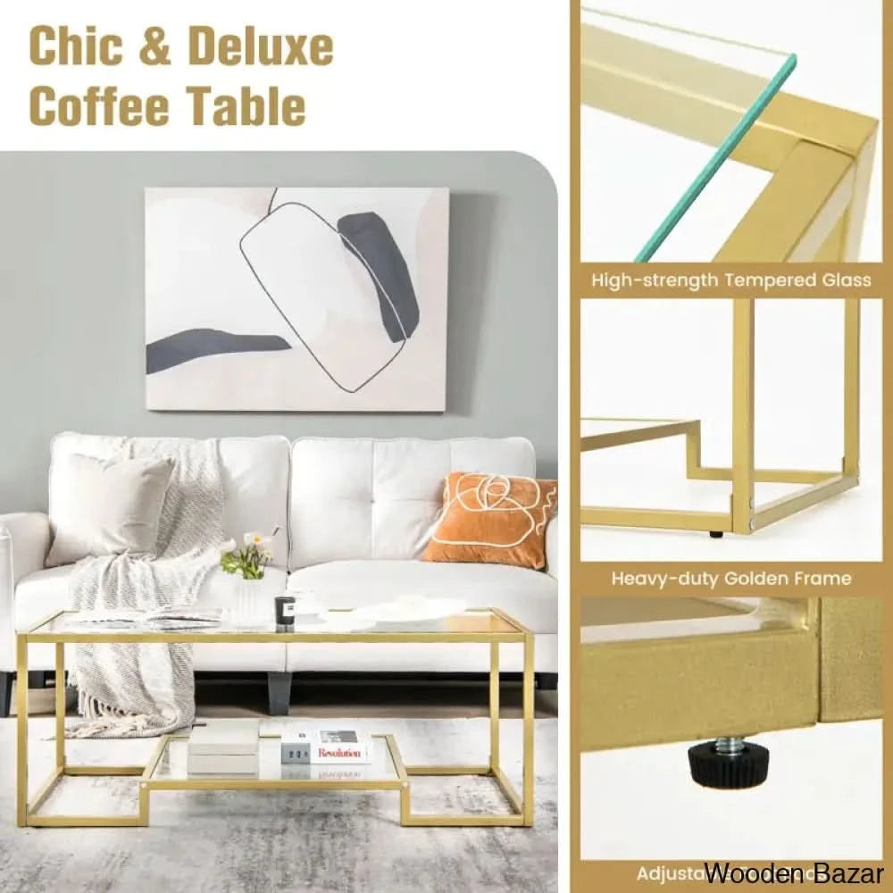 Imelay Glass Top Coffee And Center Table