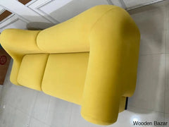 Italian Designer Curved Velvet Sofa Upholstered - Wooden Bazar