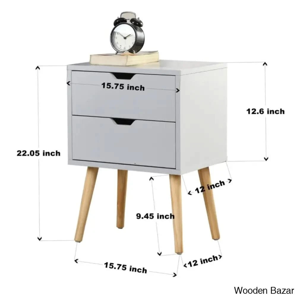 Bedside Table - Wooden Bazar