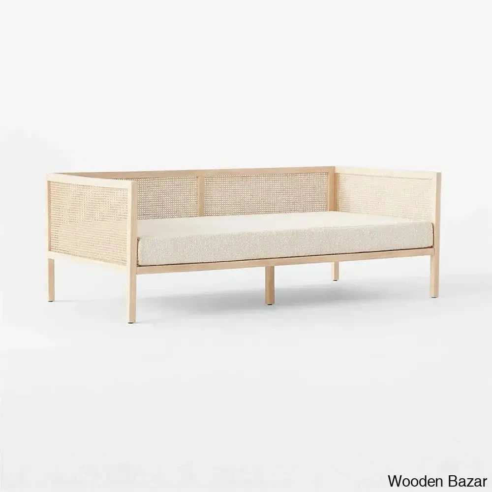 Jade Modish Solid Wood Cane Outdoor Daybed - Wooden Bazar