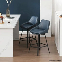 Janayshiax Swivel 25.2āā Faux Leather Counter And Bar Stool (Set Of 2)