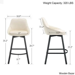 Janayshiax Swivel 25.2āā Faux Leather Counter And Bar Stool (Set Of 2)