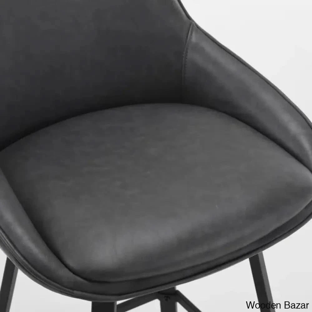 Janayshiax Swivel 25.2āā Faux Leather Counter And Bar Stool (Set Of 2)
