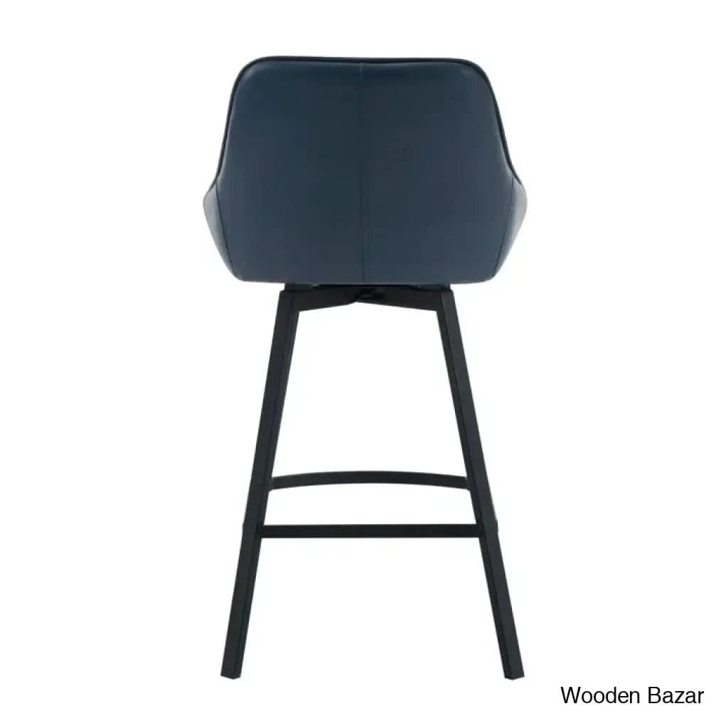 Janayshiax Swivel 25.2āā Faux Leather Counter And Bar Stool (Set Of 2)