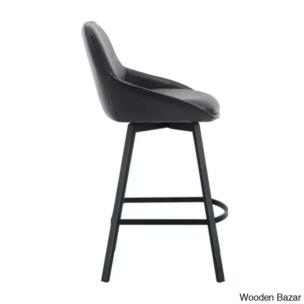 Janayshiax Swivel 25.2āā Faux Leather Counter And Bar Stool (Set Of 2)