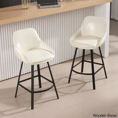 Janayshiax Swivel 25.2āā Faux Leather Counter And Bar Stool (Set Of 2)