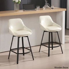Janayshiax Swivel 25.2āā Faux Leather Counter And Bar Stool (Set Of 2)