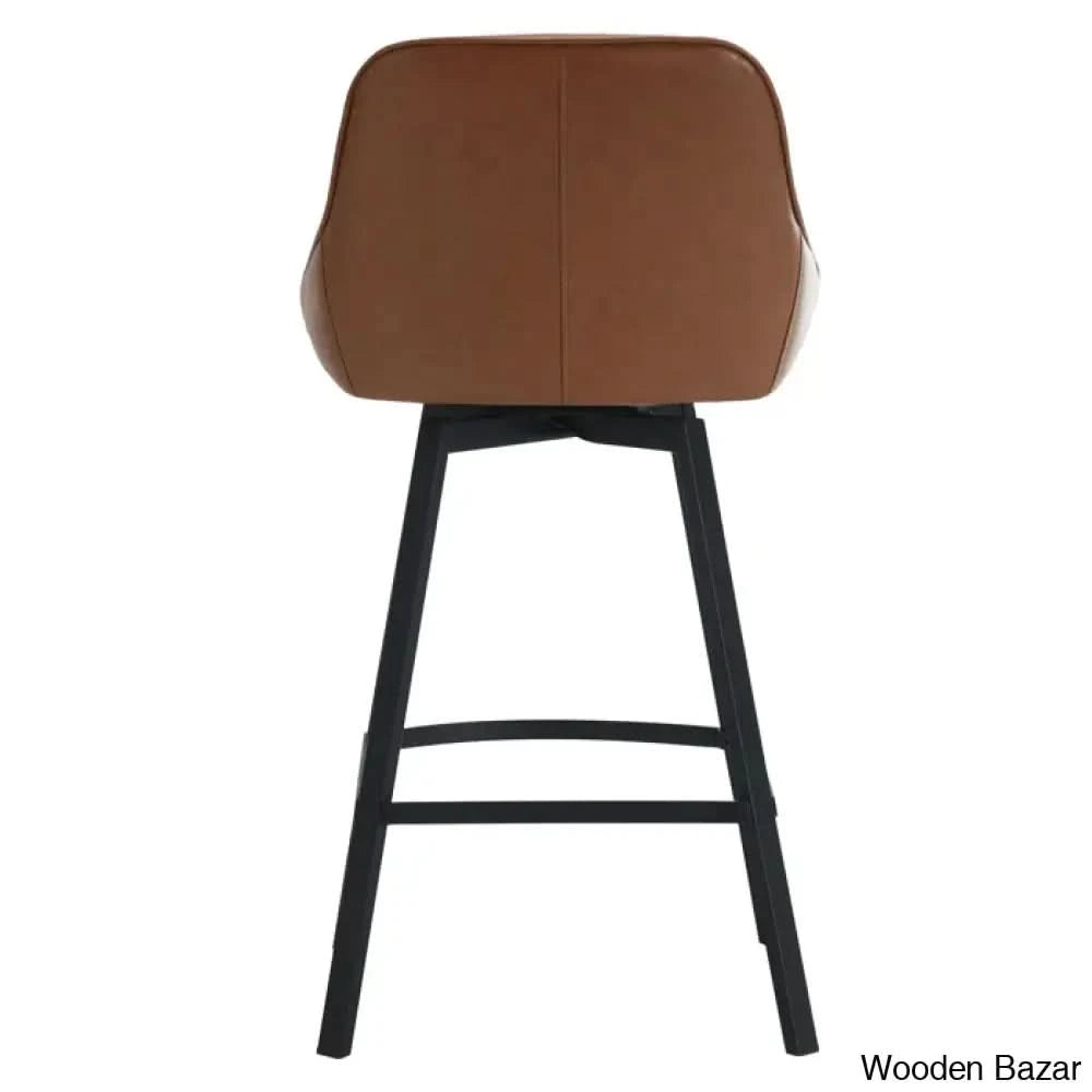 Janayshiax Swivel 25.2āā Faux Leather Counter And Bar Stool (Set Of 2)