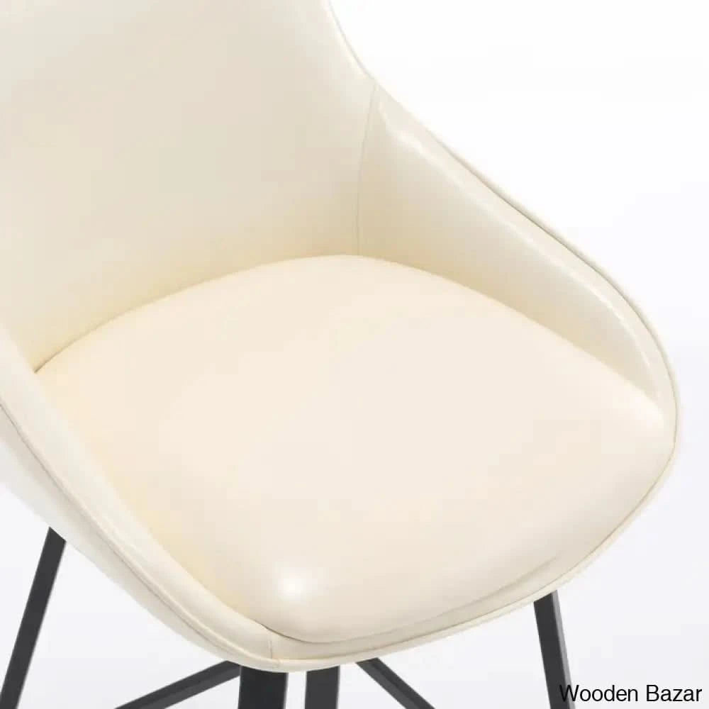 Janayshiax Swivel 25.2āā Faux Leather Counter And Bar Stool (Set Of 2)