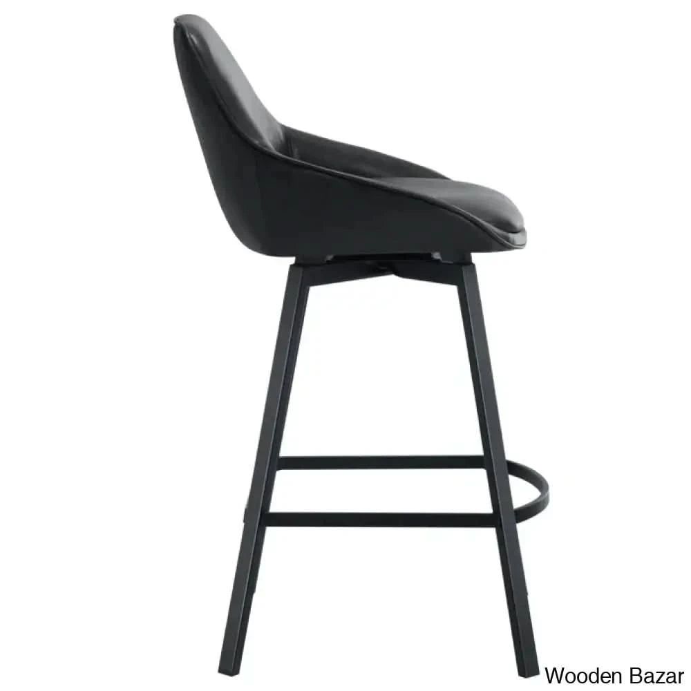 Janayshiax Swivel 25.2āā Faux Leather Counter And Bar Stool (Set Of 2)
