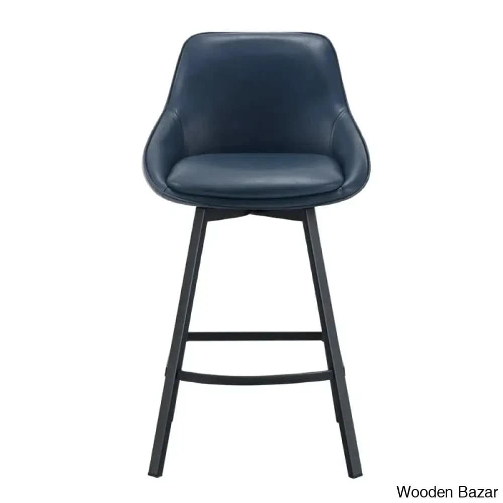 Janayshiax Swivel 25.2āā Faux Leather Counter And Bar Stool (Set Of 2)
