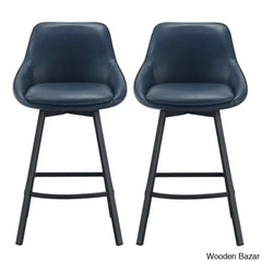 Janayshiax Swivel 25.2āā Faux Leather Counter And Bar Stool (Set Of 2)