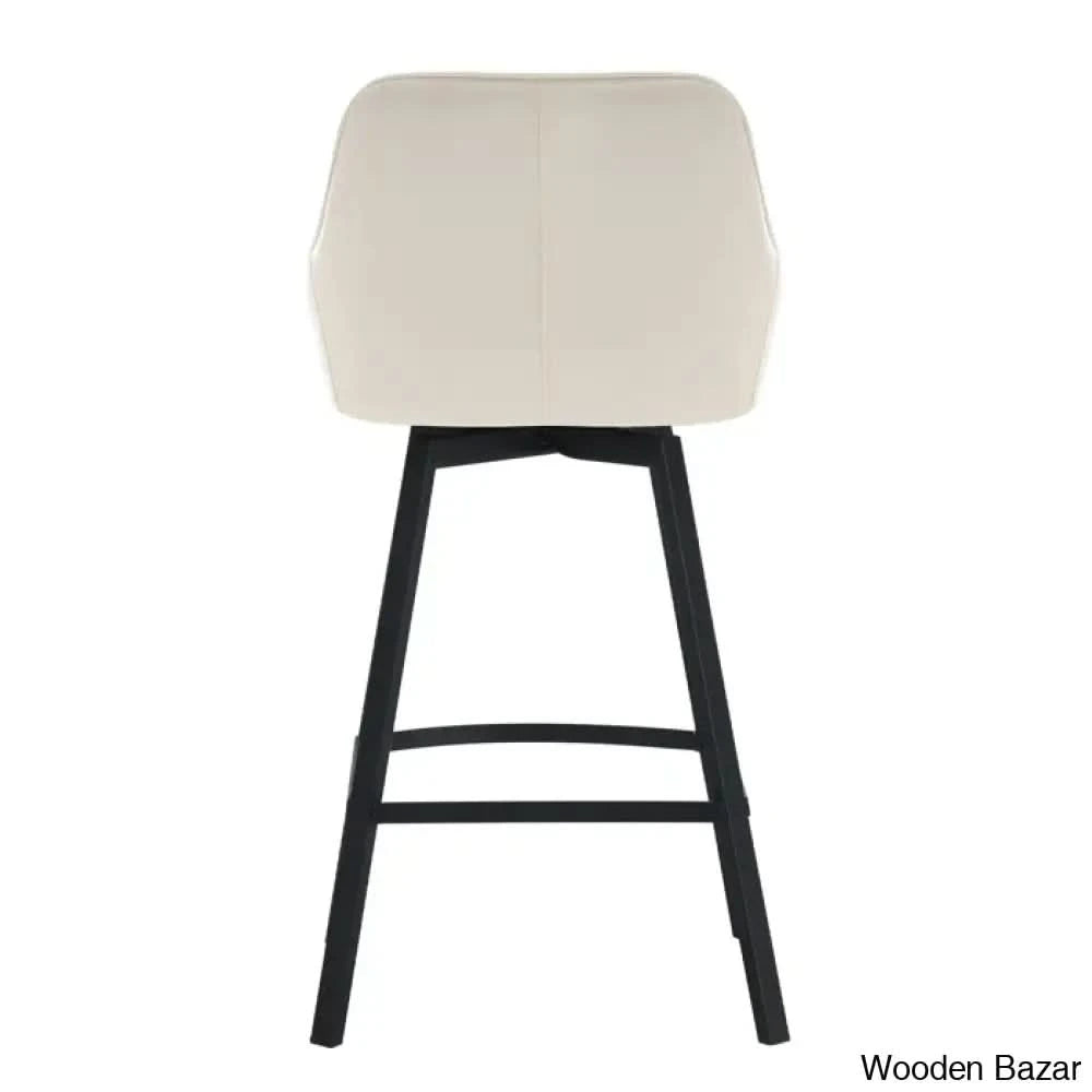 Janayshiax Swivel 25.2āā Faux Leather Counter And Bar Stool (Set Of 2)