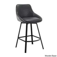 Janayshiax Swivel 25.2āā Faux Leather Counter And Bar Stool (Set Of 2)
