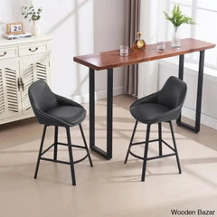 Janayshiax Swivel 25.2āā Faux Leather Counter And Bar Stool (Set Of 2)