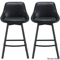 Janayshiax Swivel 25.2āā Faux Leather Counter And Bar Stool (Set Of 2)