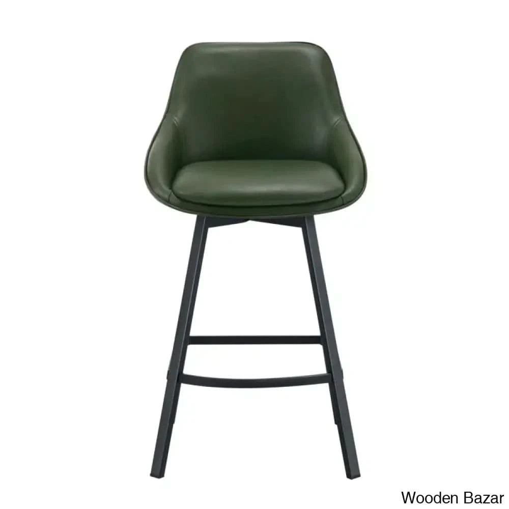 Janayshiax Swivel 25.2āā Faux Leather Counter And Bar Stool (Set Of 2)