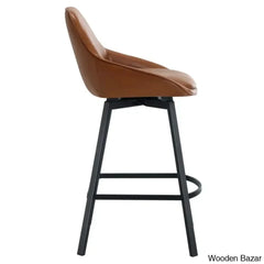 Janayshiax Swivel 25.2āā Faux Leather Counter And Bar Stool (Set Of 2)