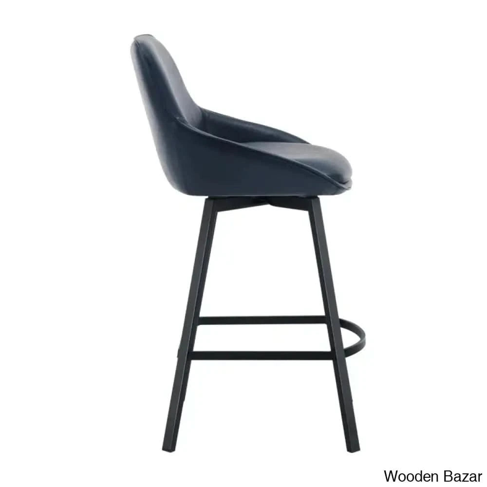 Janayshiax Swivel 25.2āā Faux Leather Counter And Bar Stool (Set Of 2)